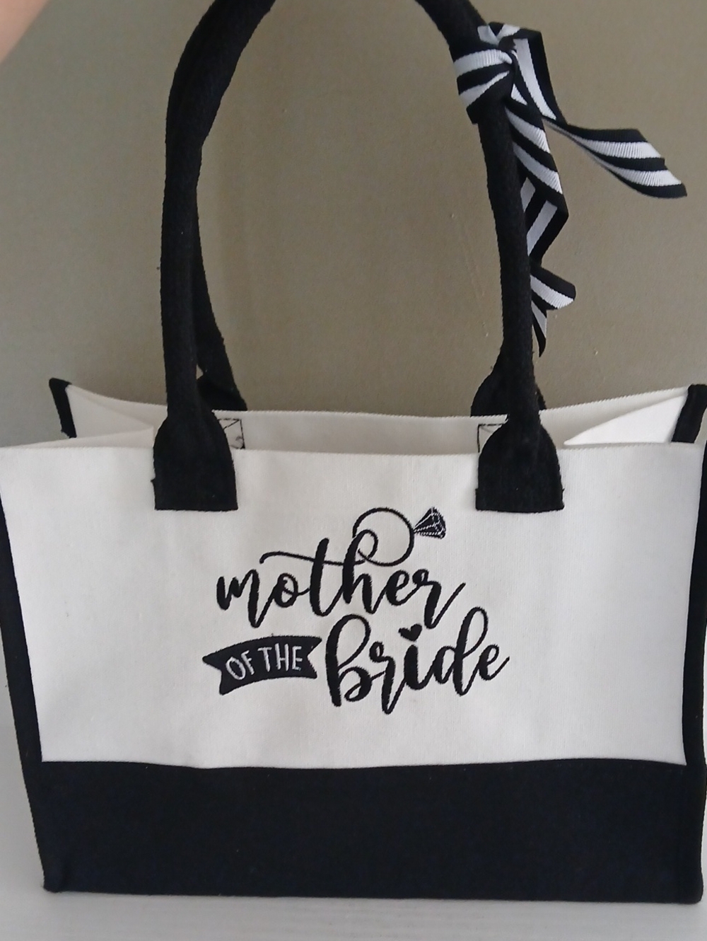 Mother of the Bride Black & White Tote Bag